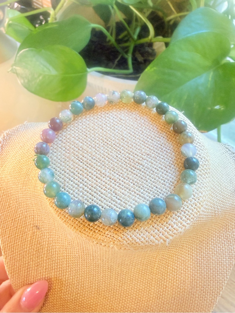 Indian agate crystal bracelet